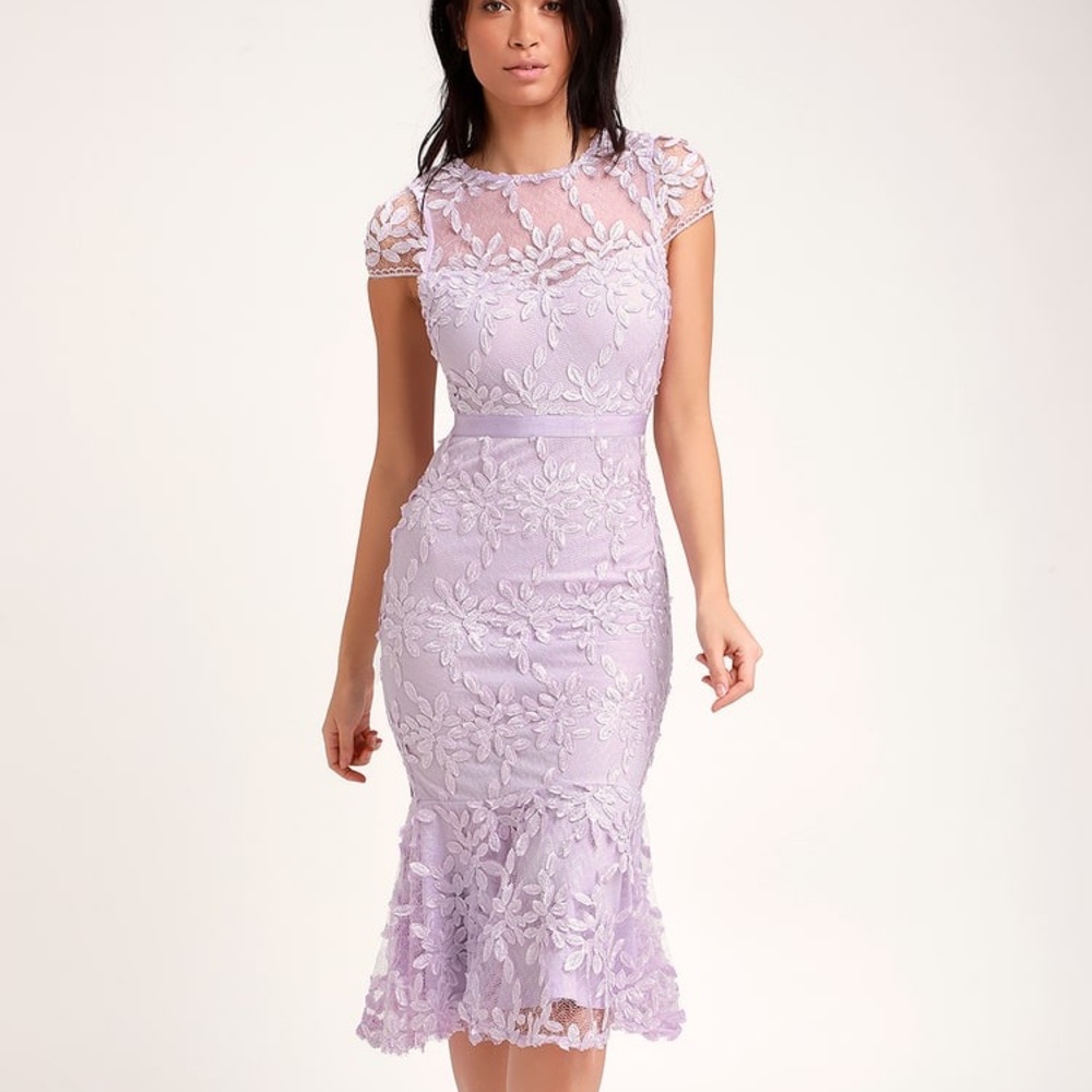 Lulu’s Lovingly Yours Lavender Trumpet Dress